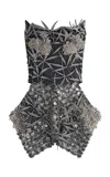 Maticevski Viola Beaded Bodice Top In Metallic