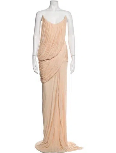 Pre-owned Maticevski V-neck Long Dress In Pink