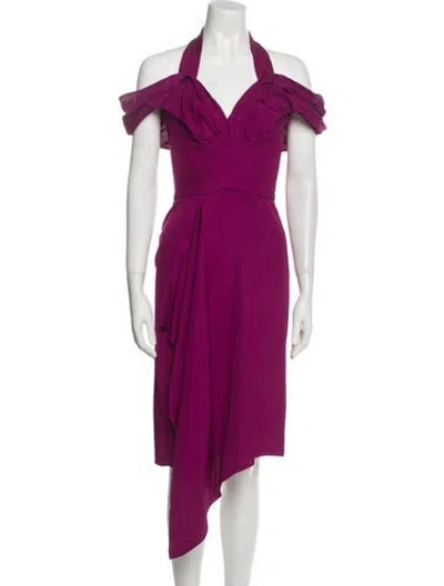 Pre-owned Maticevski V-neck Long Dress In Purple
