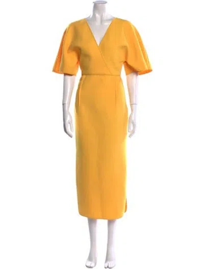 Pre-owned Maticevski V-neck Long Dress W/ Tags In Yellow