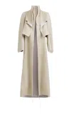 Maticevski Welded Draped Gabardine Coat In White