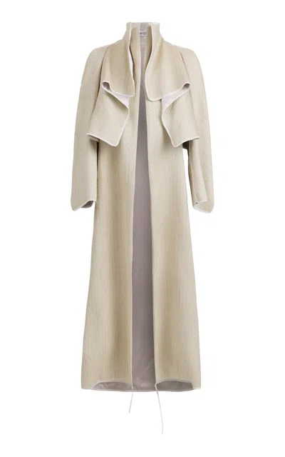 Maticevski Welded Draped Gabardine Coat In White