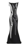 Maticevski Wingspan Fringe-detailed Crepe Gown In Black