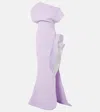 Maticevski Wishing Sequined-ruffle Slit One-shoulder Gown In Purple