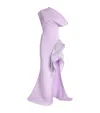 Maticevski Wishing Sequined-ruffle Slit One-shoulder Gown In Purple
