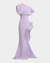 Maticevski Wishing Sequined-ruffle Slit One-shoulder Gown In Uv Mermaid