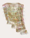 Maticevski Allegra Fringed Top In Metallic