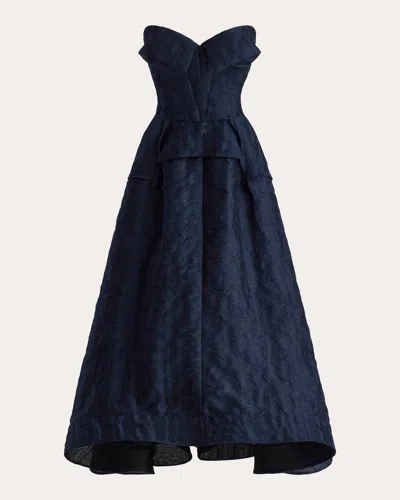 Maticevski Linen-silk Blend Compose Evening Dress In Black