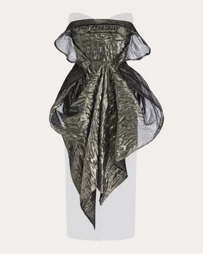 Maticevski Women's De La Cruz Metallic Strapless Dress