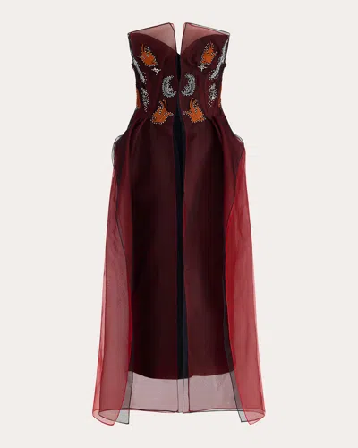 Maticevski Women's Dragonfly Embroidered Dress Silk/elastane/polyester