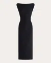 Maticevski Fervor Linen-silk Blend Midi Dress In Black