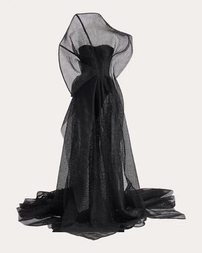Maticevski Openwork Infiltrator Corset Gown In Black