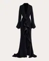 Maticevski Jupiter Ruffled Gown In Black