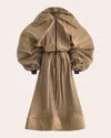 Maticevski Women's Kabuki Pleated Front-zip Midi Dress In Brown