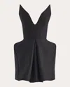 Maticevski Women's Le Petite Wool Silk Pleated Strapless Mini Dress In Black