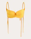 Maticevski Maya Tie-detailed Silk Crepe De Chine Bra Top In Yellow
