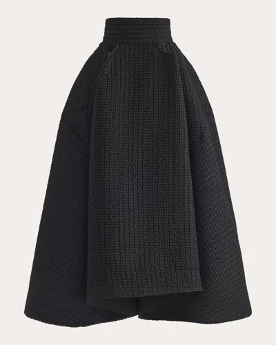 Maticevski Women's Orb Waffle Pleated A-line Midi Skirt In Black