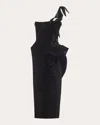 Maticevski Women's Pitch Wave Crystal Wool Silk Midi Dress In Black
