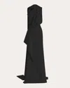 Maticevski Priority Draped Crepe Column Gown In Black