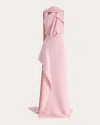 Maticevski Priority Draped Crepe Column Gown In Pink