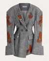 Maticevski Embellished Cotton Reciprocate Blazer In Gray