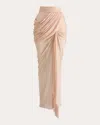Maticevski Savour Draped Maxi Skirt In Nude Peach