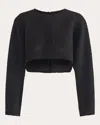 Maticevski Women's Shoreline Waffled Long-sleeve Crop Top In Black