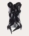 Maticevski Women's Vervain Wave Crystal Sheer Sleeveless Top In Black