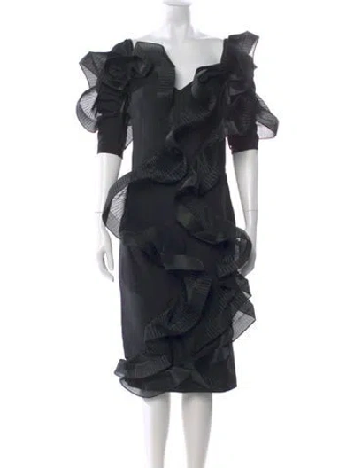 Pre-owned Maticevski Wool Knee-length Dress In Black