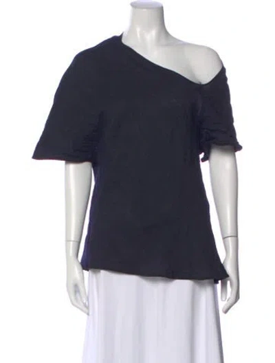 Pre-owned Maticevski Wool One-shoulder Top In Blue