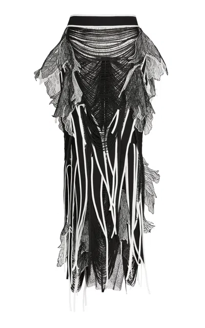 Maticevski Yearning Fringe Maxi Skirt In Black
