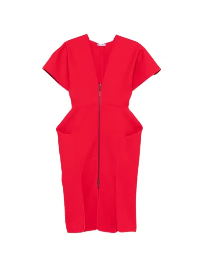 Maticevski Zip Midi Dress In Red