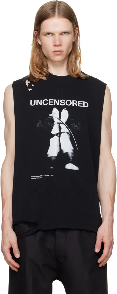 Matieres Fecales Fetish Cut Off Tank Top In Black