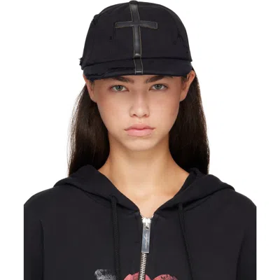 Matieres Fecales Black Symbol Leather Cap