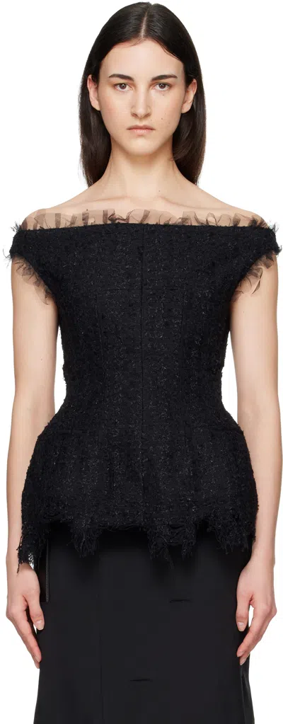 Matieres Fecales Black Vendome Tweed Top