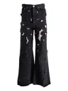 Matieres Fecales Distressed-effect Jeans In Black
