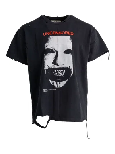 Matieres Fecales Distressed-effect T-shirt In Black