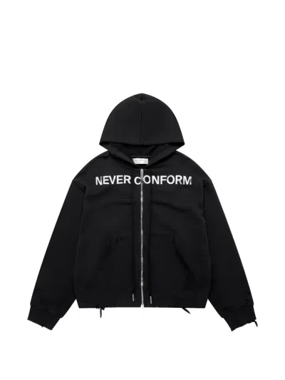 Matieres Fecales Distressed Slogan-print Hoodie In Multi