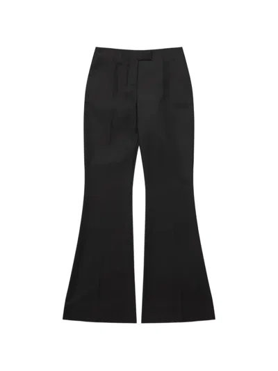 Matieres Fecales Flared Wool Trousers In Black