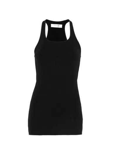 Matieres Fecales Seam-detail Ribbed Tank Top In Black