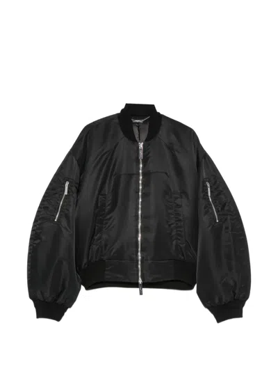 Matieres Fecales Zip-up Bomber Jacket In Black