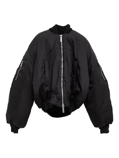 Matiéres Zip-up Bomber Jacket In Black
