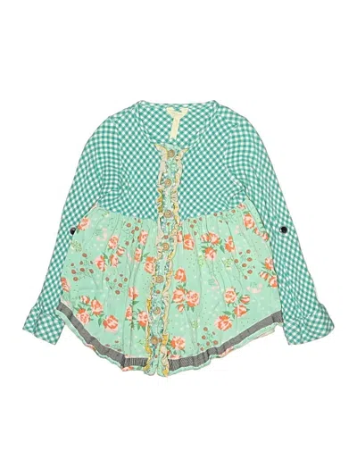 Pre-owned Matilda Jane Kids' 3/4 Sleeve Blouse In Blue
