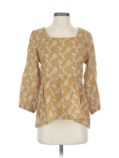 Pre-owned Matilda Jane 3/4 Sleeve Blouse In Gold