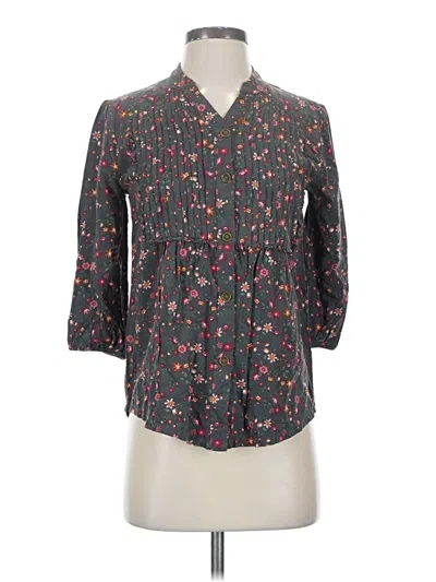 Pre-owned Matilda Jane 3/4 Sleeve Button Down Shirt In Gray