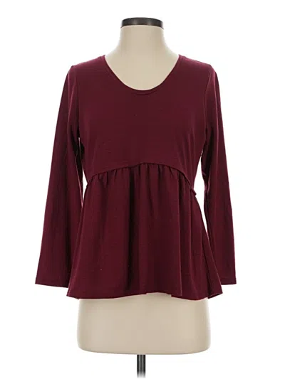 Pre-owned Matilda Jane 3/4 Sleeve Top Burgundy Sweetheart Neckline Tops