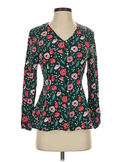 Pre-owned Matilda Jane 3/4 Sleeve Top Green Sweetheart Neckline Tops