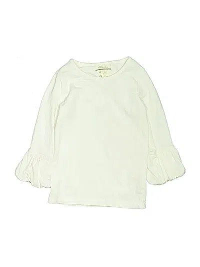 Pre-owned Matilda Jane Kids' 3/4 Sleeve Top Ivory Boatneck Tops In White