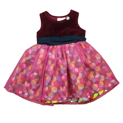 Pre-owned Matilda Jane Kids' Girls Purple Pink Navy Dress