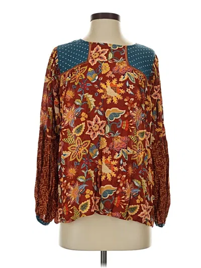 Pre-owned Matilda Jane Long Sleeve Blouse In Brown